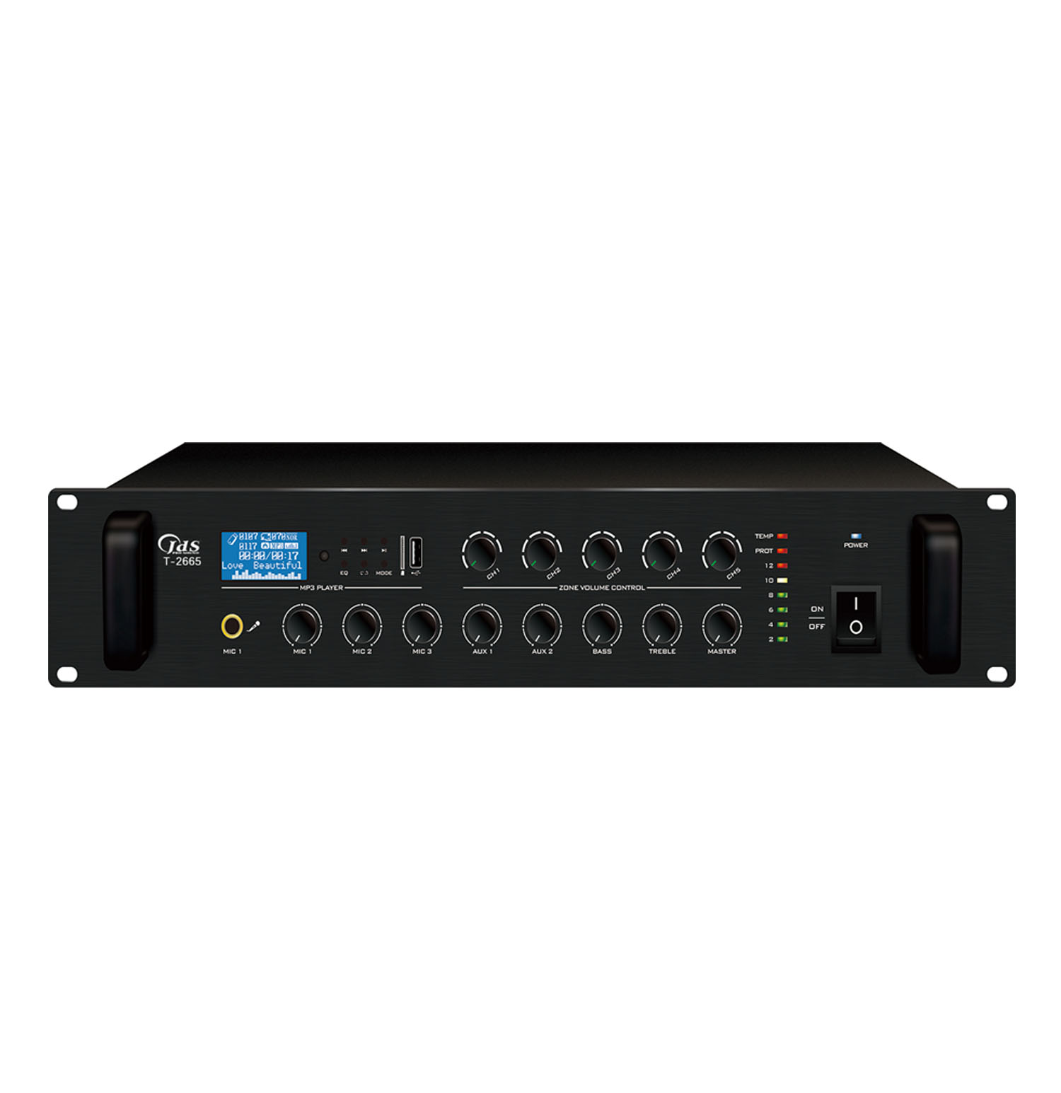 P-180IPDU    IP網絡單向點播多音源五分區廣播功放 180W